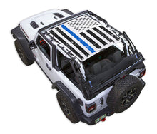 Load image into Gallery viewer, SPIDERWEBSHADE Product White JL2D Tactical Flag Distressed Thin Blue Line