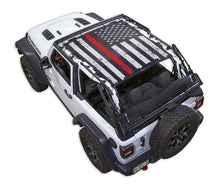 Load image into Gallery viewer, SPIDERWEBSHADE Product Black JL2D Tactical Flag Distressed Thin Red Line