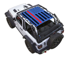 Load image into Gallery viewer, SPIDERWEBSHADE Product Blue JL2D Tactical Flag Distressed Thin Red Line