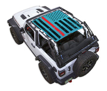 Load image into Gallery viewer, SPIDERWEBSHADE Product Teal JL2D Tactical Flag Distressed Thin Red Line