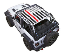 Load image into Gallery viewer, SPIDERWEBSHADE Product White JL2D Tactical Flag Distressed Thin Red Line