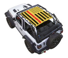 Load image into Gallery viewer, SPIDERWEBSHADE Product Yellow JL2D Tactical Flag Distressed Thin Red Line