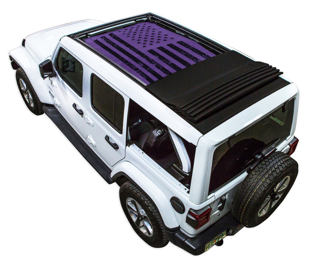 SPIDERWEBSHADE Product Purple JL4D Power Top Tactical Flag Distressed