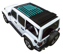Load image into Gallery viewer, SPIDERWEBSHADE Product Teal JL4D Power Top Tactical Flag Distressed