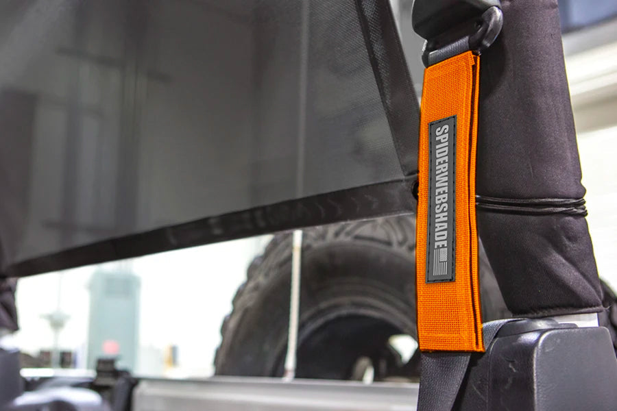 SPIDERWEBSHADE Product Orange Seatbelt Silencers JK2D