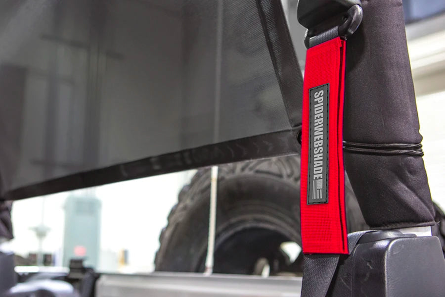 SPIDERWEBSHADE Product Red Seatbelt Silencers JK2D