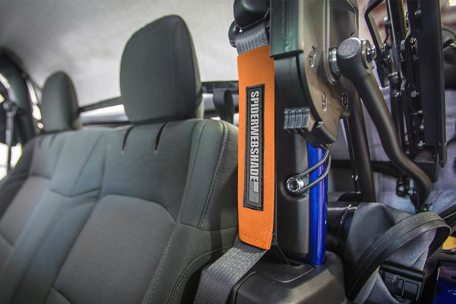 SPIDERWEBSHADE Product Orange Seatbelt Silencers JL2D