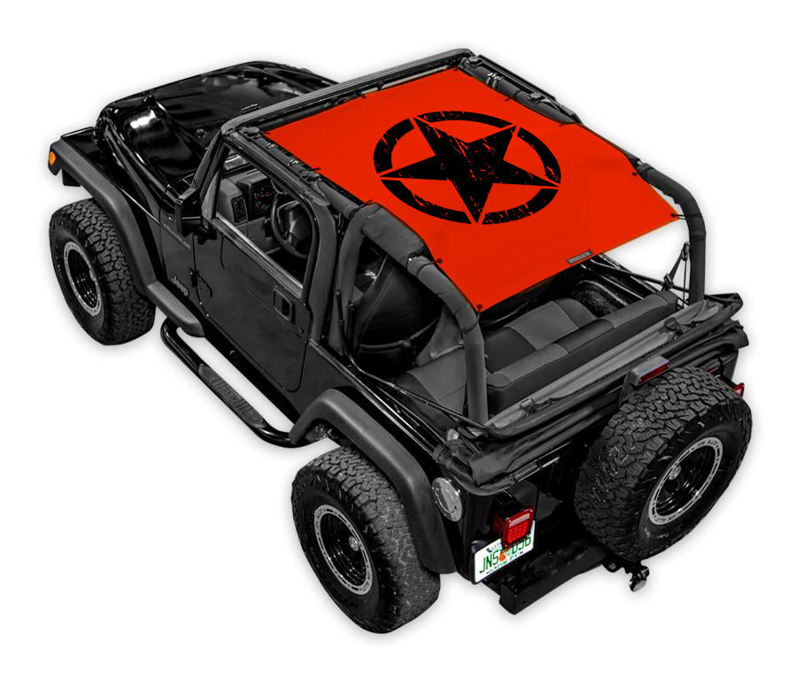 SPIDERWEBSHADE Product Red TJ Oscar Mike Distressed