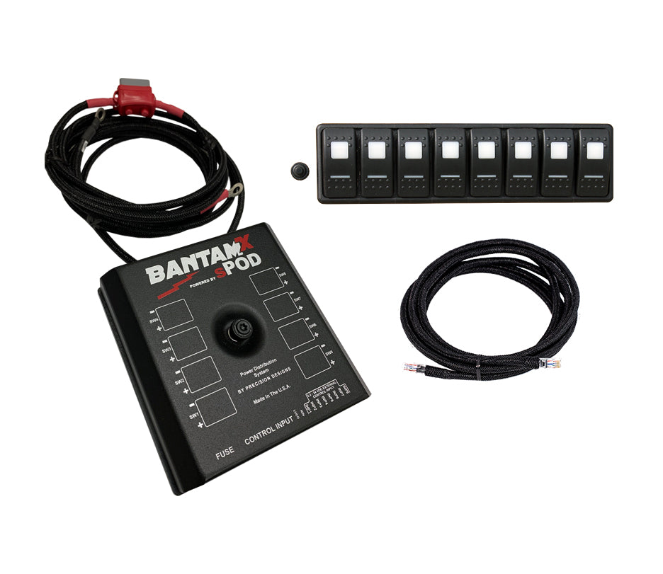 sPOD Electrical Switch Panel BantamX Modular w/ Green LED with 36 Inch battery cables - sPOD - BXMOD36G