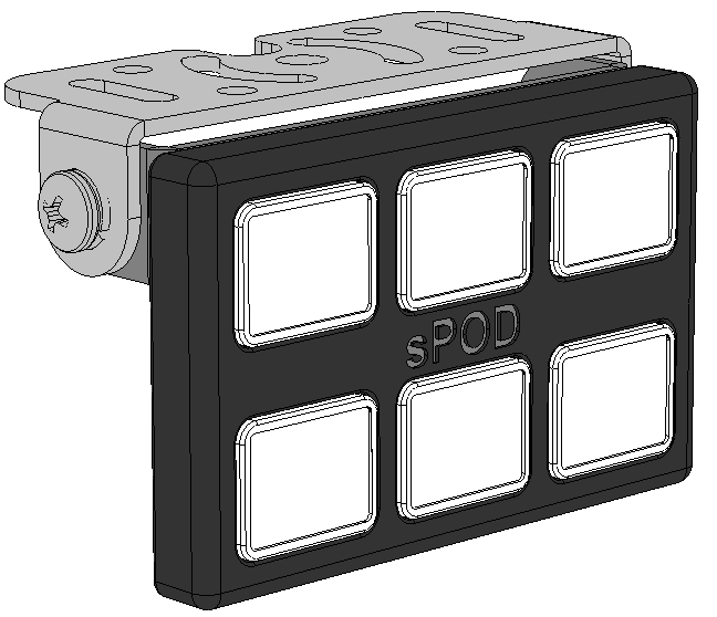 sPOD Electrical Switch Panel SourceLT w/ Mini6 for Universal w/ 36 Inch Battery Cables sPODS - sPOD - SLM6UNI36