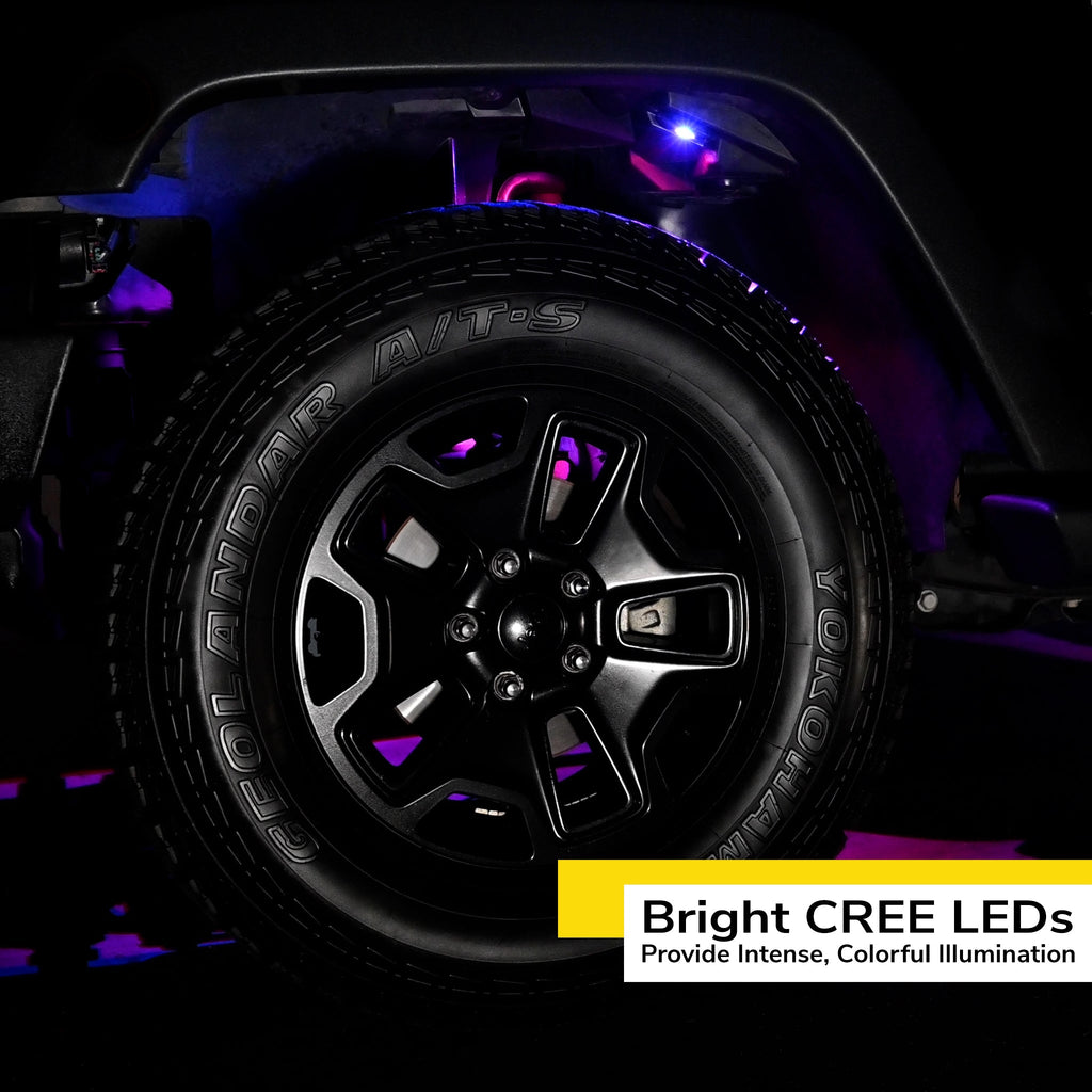 Stinger Off-Road Lighting Bluetooth Underglow 8 POD RGB LED Rock Lights Kit With Universal Harness