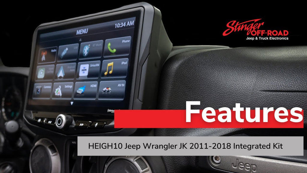 Stinger Off-Road Multimedia Jeep Wrangler JK (2011-2018) HEIGH10 10" Touch Screen Radio Plug-and-Play Kit