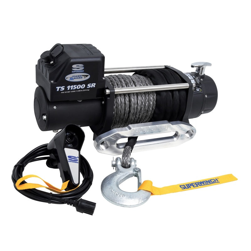 Superwinch Winches Superwinch 11500 LBS 12V DC 3/8in x 80ft Synthetic Rope Tiger Shark 11500 Winch