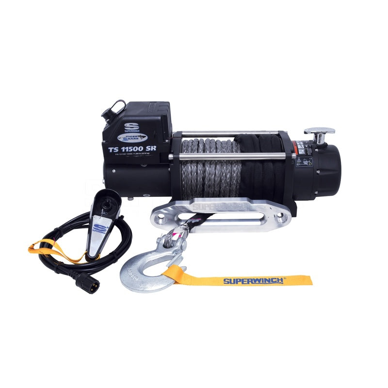 Superwinch Winches Superwinch 11500 LBS 12V DC 3/8in x 80ft Synthetic Rope Tiger Shark 11500 Winch