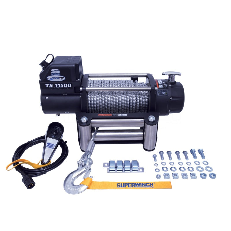 Superwinch Winches Superwinch 11500 LBS 12V DC 3/8in x 84ft Steel Rope Tiger Shark 11500 Winch