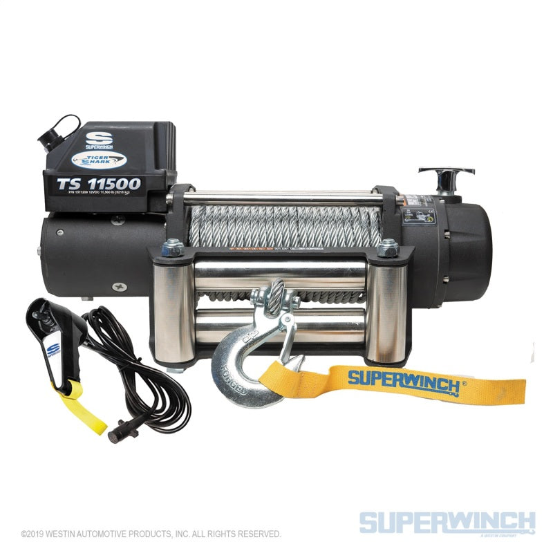 Superwinch Winches Superwinch 11500 LBS 12V DC 3/8in x 84ft Steel Rope Tiger Shark 11500 Winch