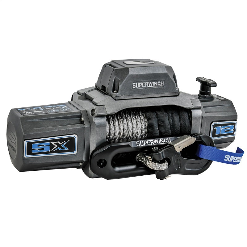 Superwinch Winches Superwinch 12000 LBS 12V DC 3/8in x 80ft Synthetic Rope SX 12000SR Winch - Graphite