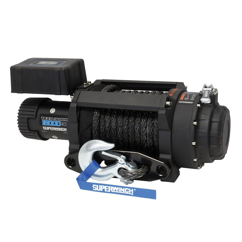 Superwinch Winches Superwinch 18000 LBS 12V DC 33/64in x 79 ft Synthetic Rope Tiger Shark 18000SR Winch