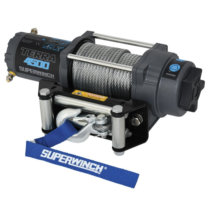 Superwinch Winches Superwinch 4500 LBS 12V DC 15/64in x 50ft Steel Rope Terra 4500 Winch - Gray Wrinkle