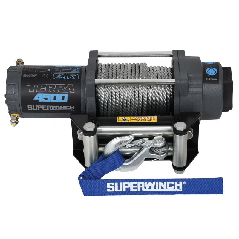 Superwinch Winches Superwinch 4500 LBS 12V DC 15/64in x 50ft Steel Rope Terra 4500 Winch - Gray Wrinkle