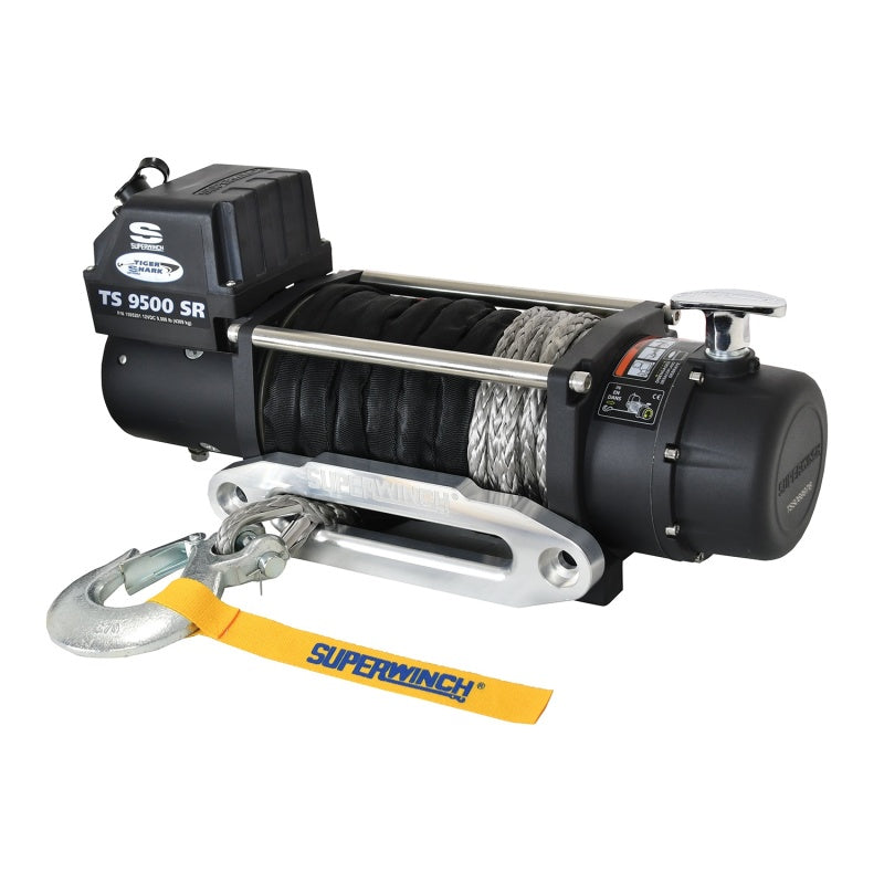 Superwinch Winches Superwinch 9500 LBS 12V DC 3/8in x 80ft Synthetic Rope Tiger Shark 9500 Winch