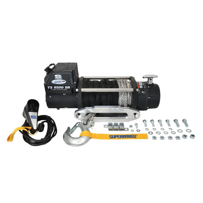 Superwinch Winches Superwinch 9500 LBS 12V DC 3/8in x 80ft Synthetic Rope Tiger Shark 9500 Winch