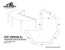 Load image into Gallery viewer, 270 Degree Awning, XL, Passenger Side, C-Channel Aluminum, Olive