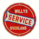 Vintage Style Willy's Service Overland Aluminum Sign