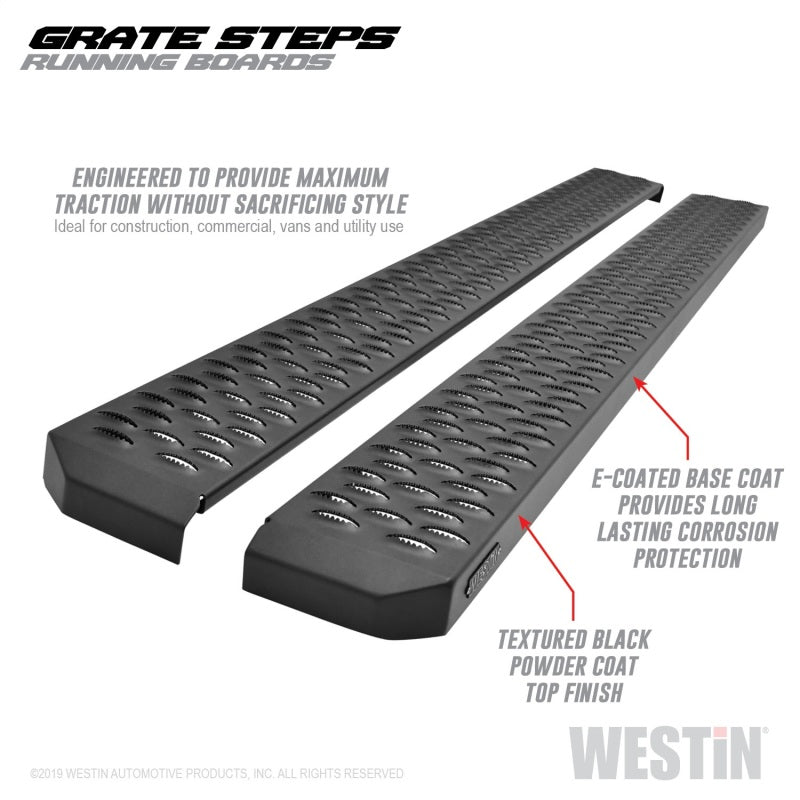 Westin Running Boards Westin Grate Steps Running Boards 68 in - Textured Black
