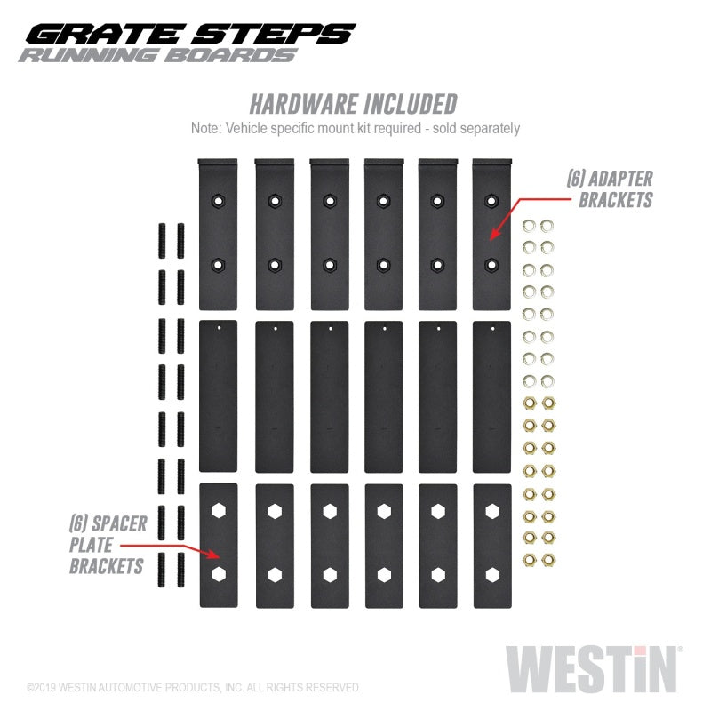 Westin Running Boards Westin Grate Steps Running Boards 68 in - Textured Black