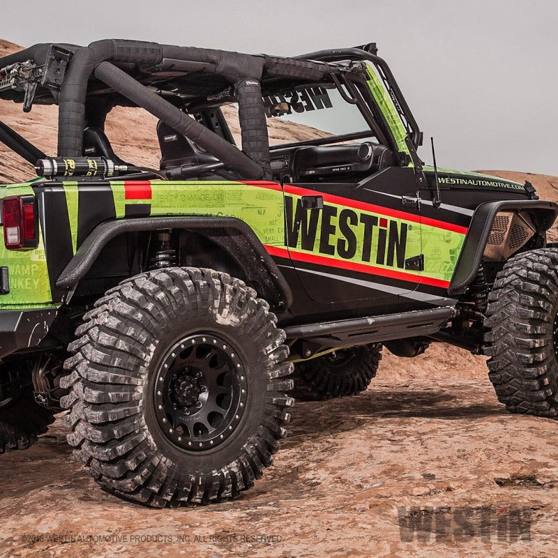 Westin Body Armor & Rock Rails Westin/Snyper 07-17 Jeep Wrangler Triple Tube Rock Rail Steps - Textured Black