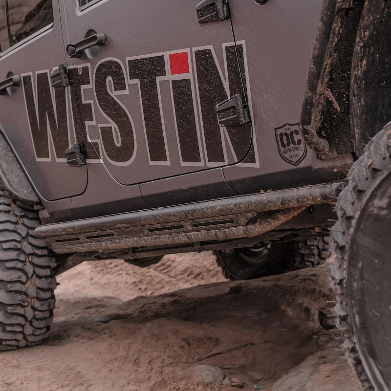 Westin Body Armor & Rock Rails Westin/Snyper 07-17 Jeep Wrangler Unlimited Triple Tube Rock Rail Steps - Textured Black