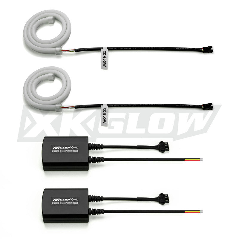 XKGLOW Light Accessories and Wiring XK Glow 24inch - 2pc Sequential Switchback LED Strip Kit DRL Turnsignal for Headlights