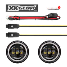 Load image into Gallery viewer, XKGLOW Headlights XK Glow 4.5In Chrome RGB LED Harley Running Light XKchrome Bluetooth App Controlled Kit
