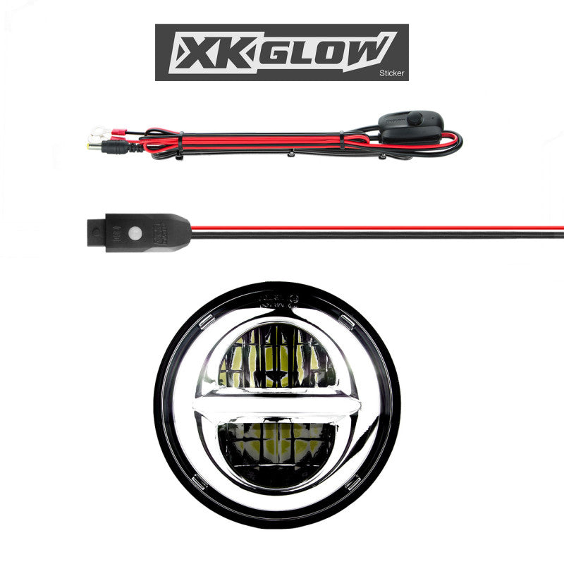 XKGLOW Headlights XK Glow Chrome Bezel 5.75in XKchrome LED headlight