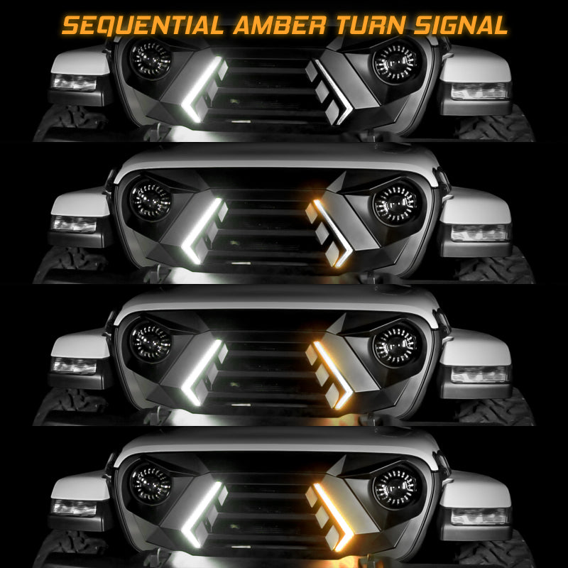 XKGLOW Light Accessories and Wiring XK Glow JK Wrangler XKCHROME LED Grill Kit (Dual Mode)