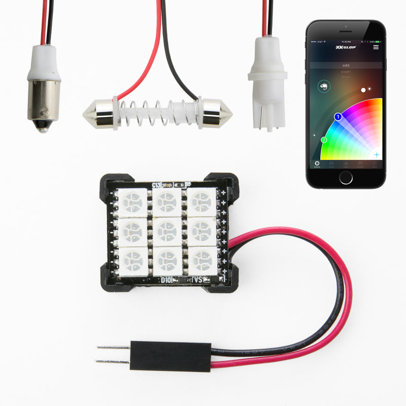 XKGLOW Light Accessories and Wiring XK Glow RGB Festoon LED Panel XKchrome Bluetooth App Controlled Dome Bulb