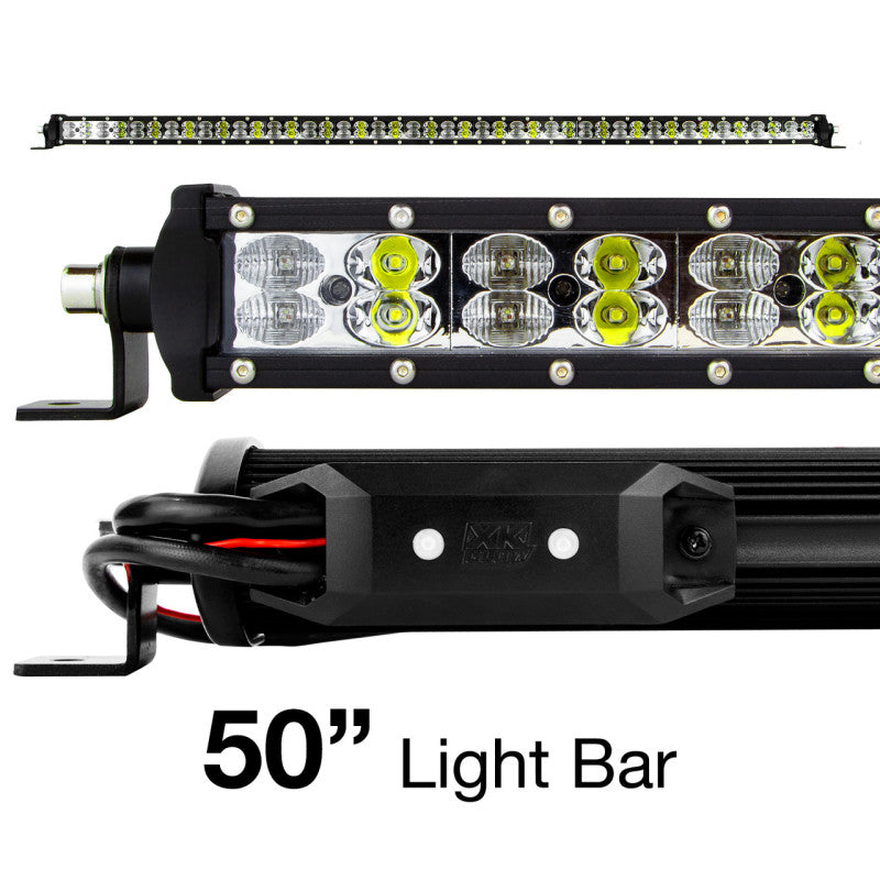 XKGLOW Light Accessories and Wiring XK Glow RGBW Light Bar High Power Offroad Work/Hunting Light w/ Bluetooth Controller 50In