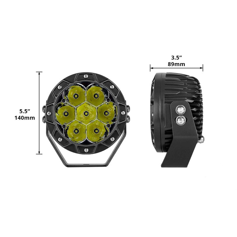 XKGLOW Light Accessories and Wiring XK Glow Spot Beam Cube Offroad Round Work Light Kit 1pc 5in