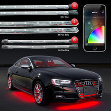 Load image into Gallery viewer, XKGLOW Light Accessories and Wiring XK Glow Strip Million Color XKCHROME App Undercar Kit (8x24In Tube + 6x10In Strip + 4x36In)