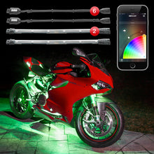 Load image into Gallery viewer, XKGLOW Light Accessories and Wiring XK Glow Strip Million Color XKCHROME Smartphone App ATV/Motorcycle LED Light Kit 6xPod + 2x10In