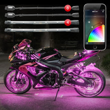 Load image into Gallery viewer, XKGLOW Light Accessories and Wiring XK Glow Strip Million Color XKCHROME Smartphone App ATV/Motorcycle LED Light Kit 8xPod + 4x10In